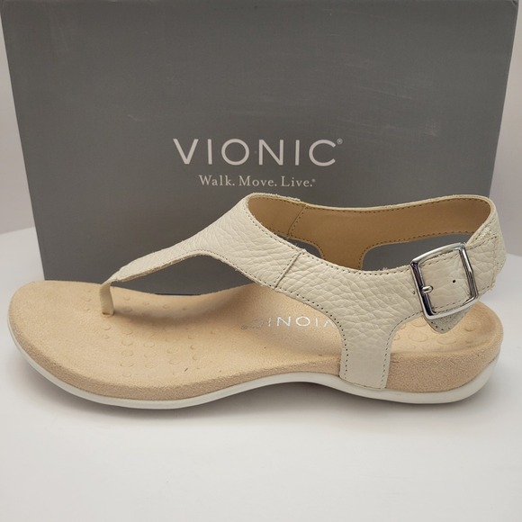 Vionic | Shoes | Vionic Terra Sandals Womens Size 95 Cream Leather ...